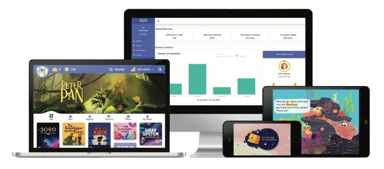 다양한 기기에서 북커클래스를 사용하는 모습